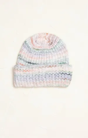 Muted Rainbow Wool Blend Beanie