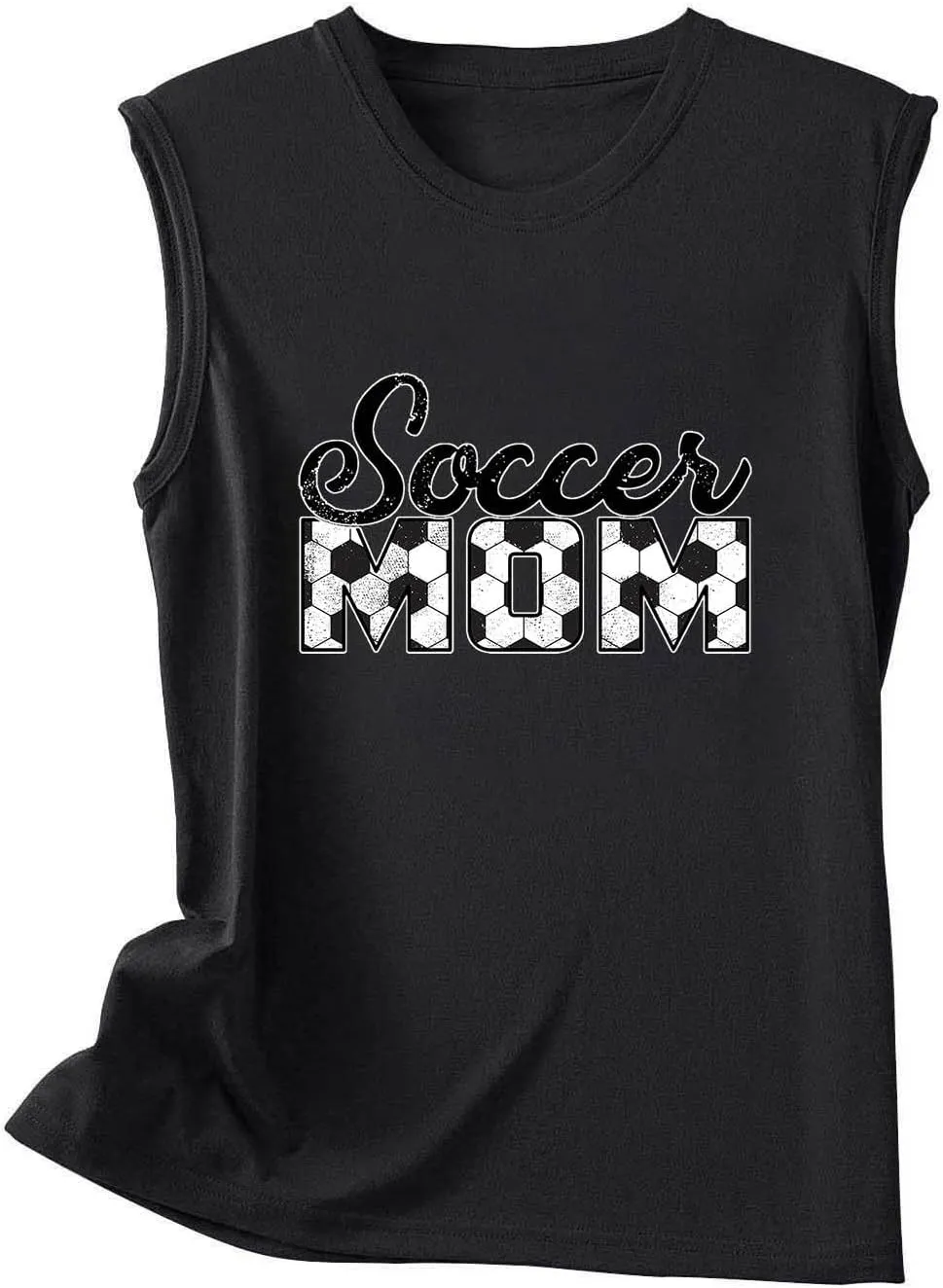 Mzkdieey Women's Soccer Mom Tank Tops Mama Shirts Game Day Tee Top Crewneck Sleeveless Summer Casual T-Shirts Blouses