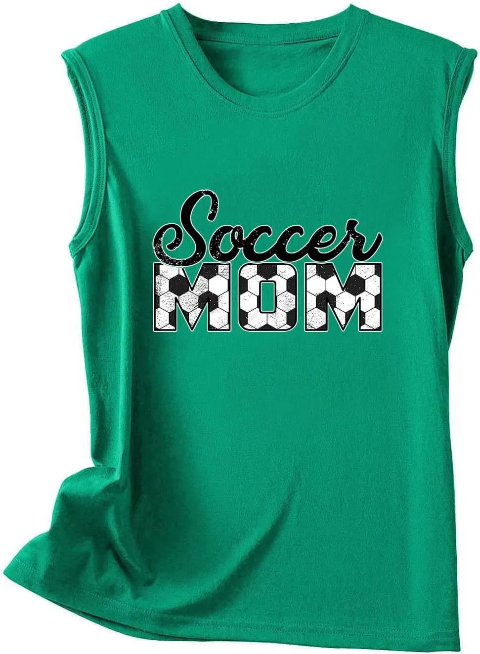 Mzkdieey Women's Soccer Mom Tank Tops Mama Shirts Game Day Tee Top Crewneck Sleeveless Summer Casual T-Shirts Blouses