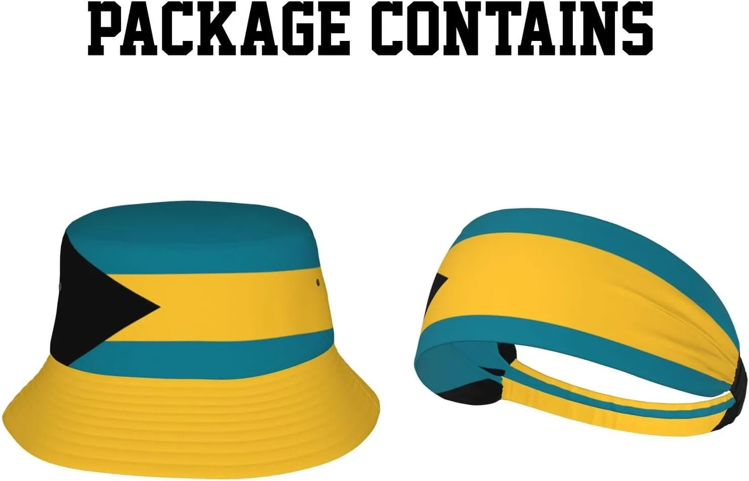 National Flag Bucket Hats with Headband Set Mens Womens - Cute Flag Summer Sun Hats Fisherman Hat Packable for Outdoor
