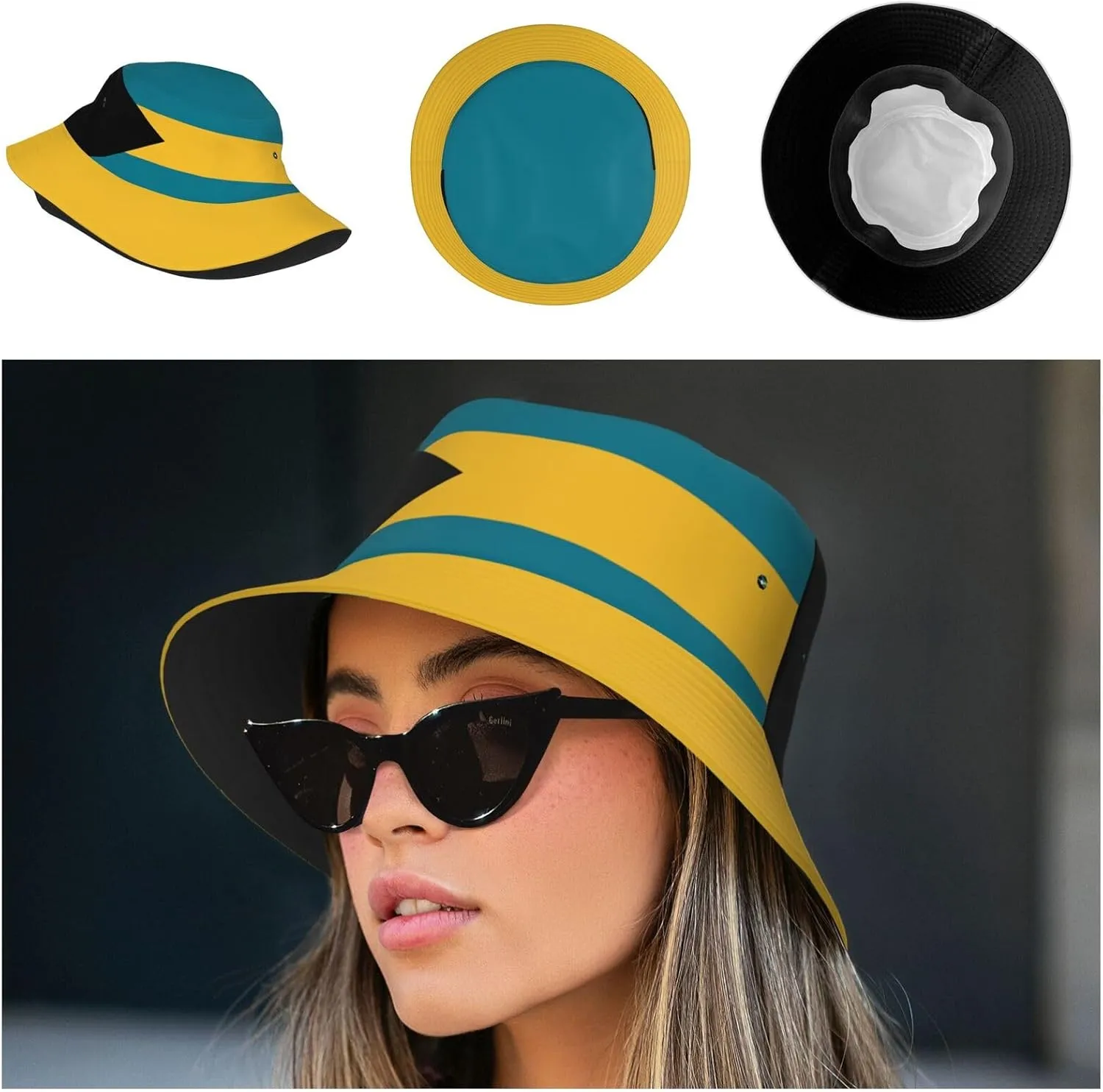 National Flag Bucket Hats with Headband Set Mens Womens - Cute Flag Summer Sun Hats Fisherman Hat Packable for Outdoor