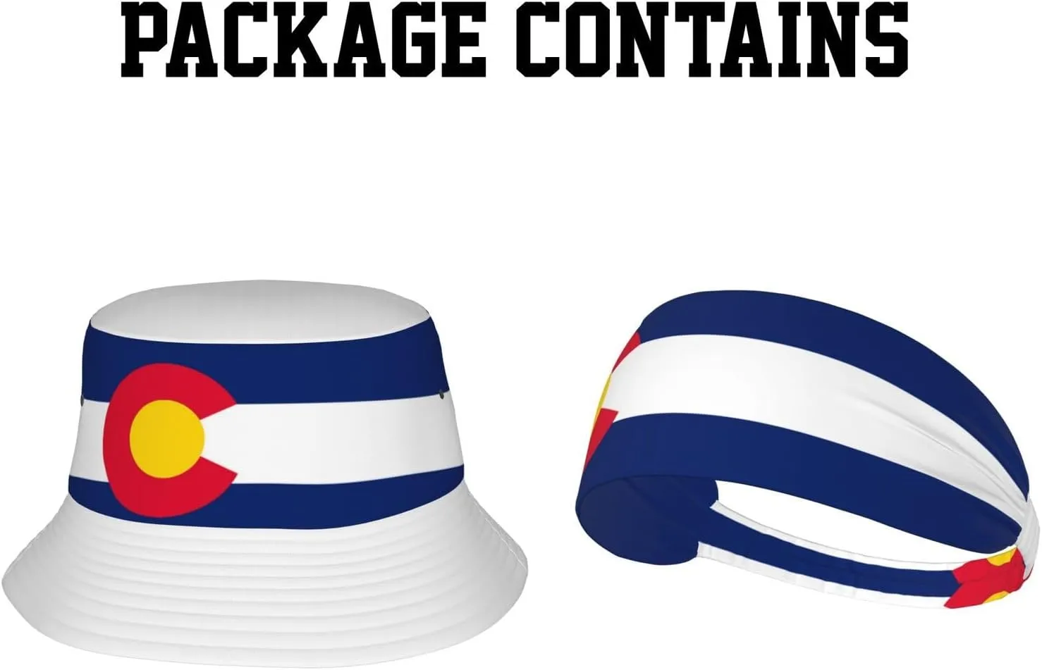 National Flag Bucket Hats with Headband Set Mens Womens - Cute Flag Summer Sun Hats Fisherman Hat Packable for Outdoor