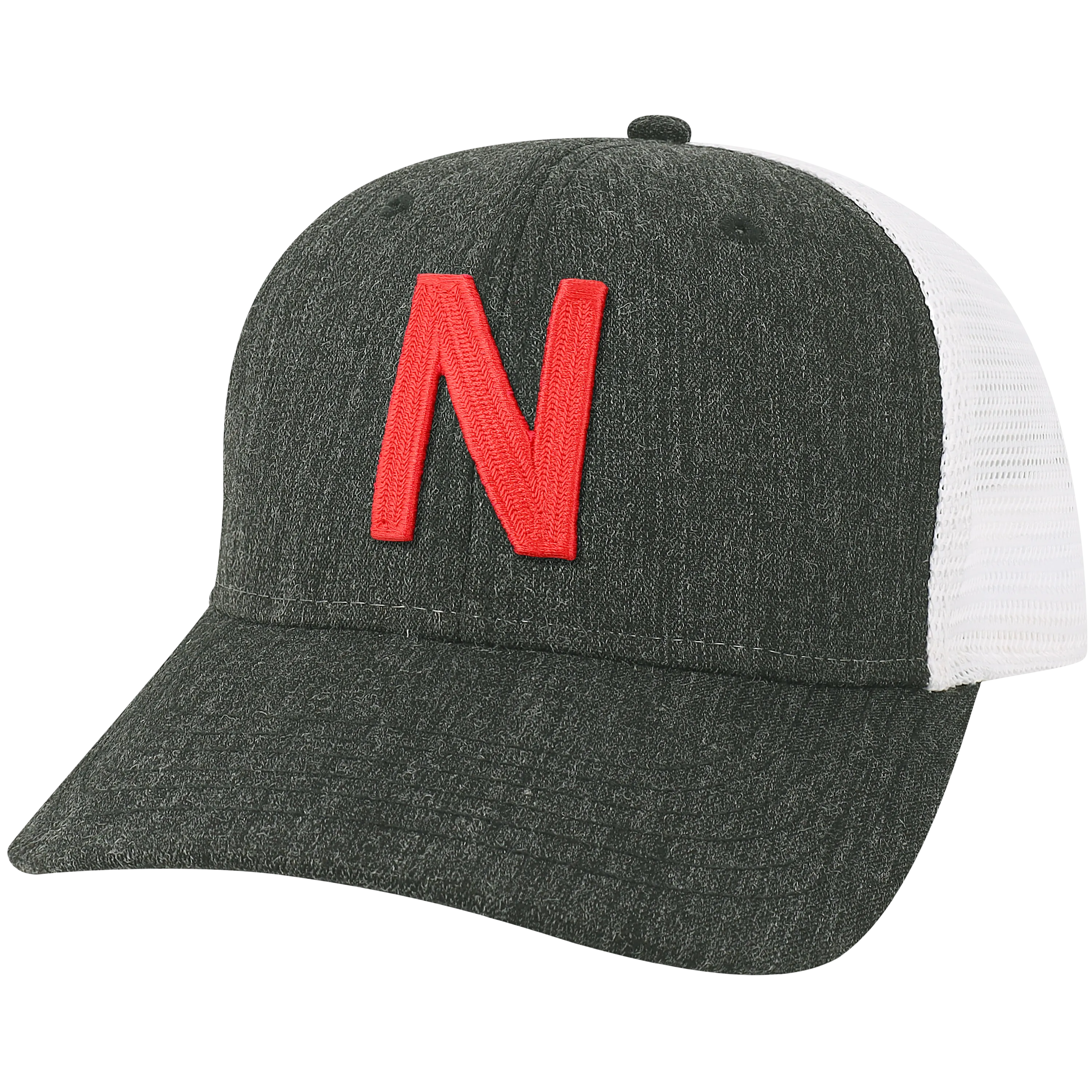 Nebraska Cornhuskers College Vault Melange Black/White Mid-Pro Snapback Adjustable Trucker Hat
