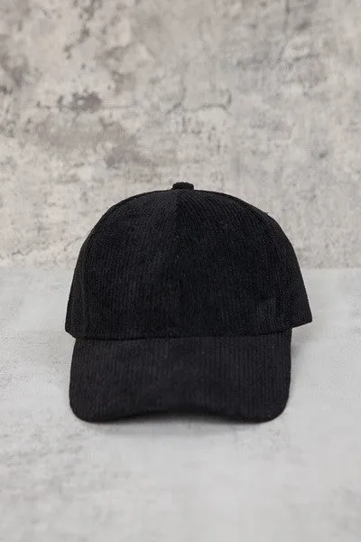 NEW CORDUROY BALL CAP (BLACK)