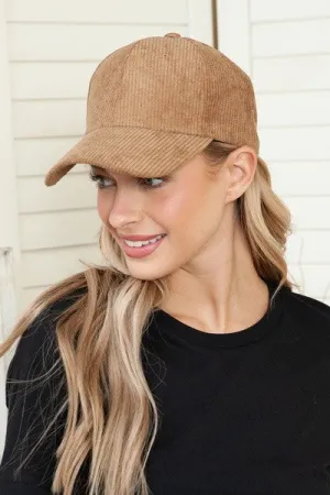 NEW CORDUROY BALL CAP (BROWN)