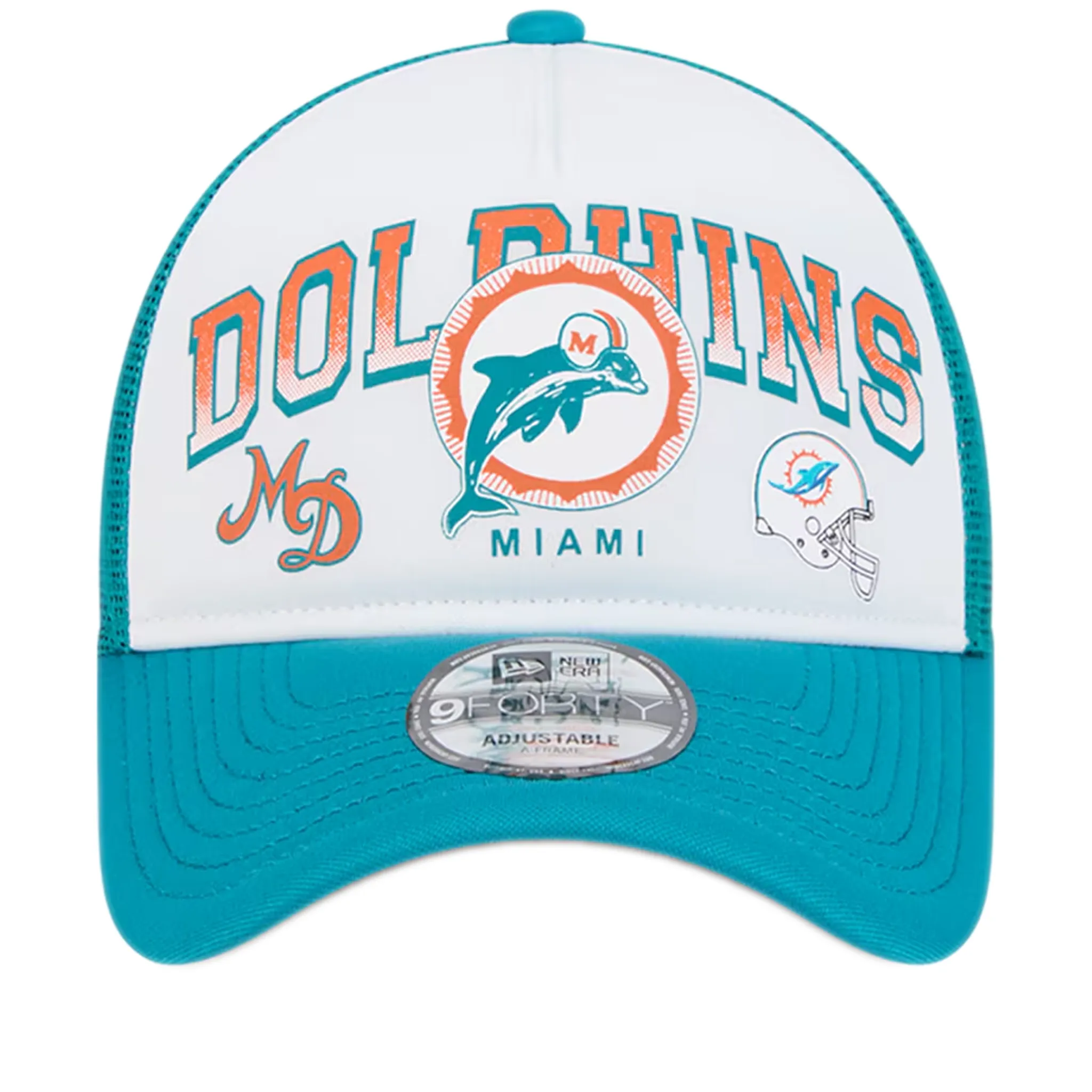 New Era Miami Dolphins Retro Wordmark A-Frame 9FORTY Snapback - Original Team Colors