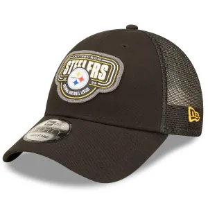 New Era NFL Men's Pittsburgh Steelers Logo Patch 9FORTY Adjustable Snapback Hat Black OSFM