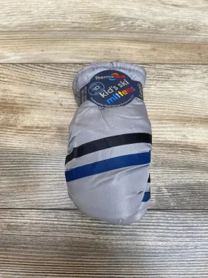 NEW ThermaWear Kid's Grey Ski Striped Mittens