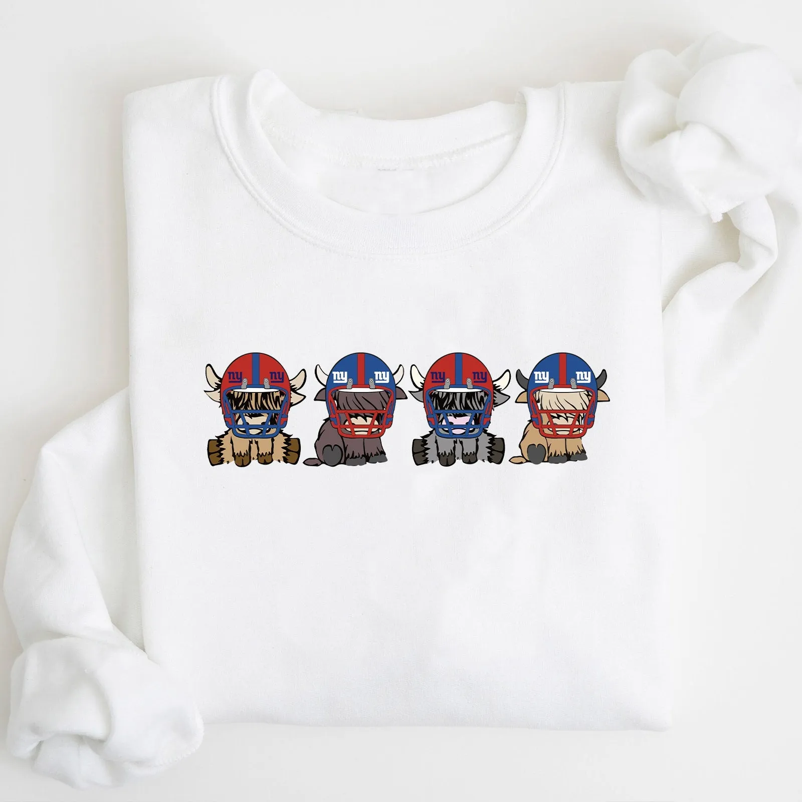 New York Giants Highland Cow Football Team Football Lovers Gift Unisex Crewneck Hoodie Sweatshirt