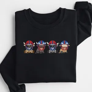New York Giants Highland Cow Football Team Football Lovers Gift Unisex Crewneck Hoodie Sweatshirt