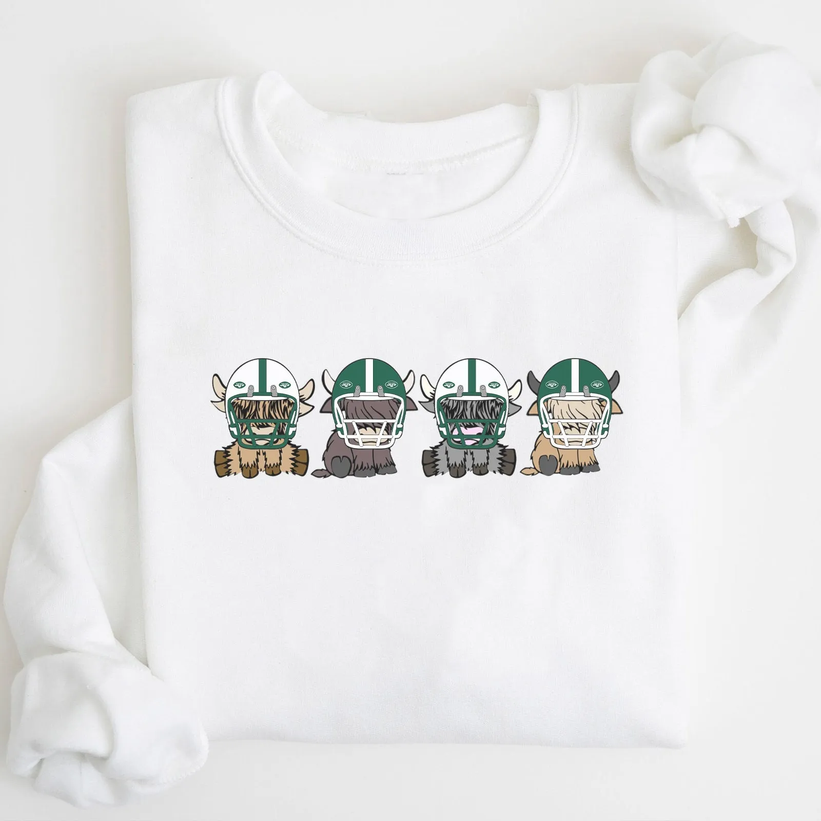 New York Jets Highland Cow Football Team Football Lovers Gift Unisex Crewneck Hoodie Sweatshirt
