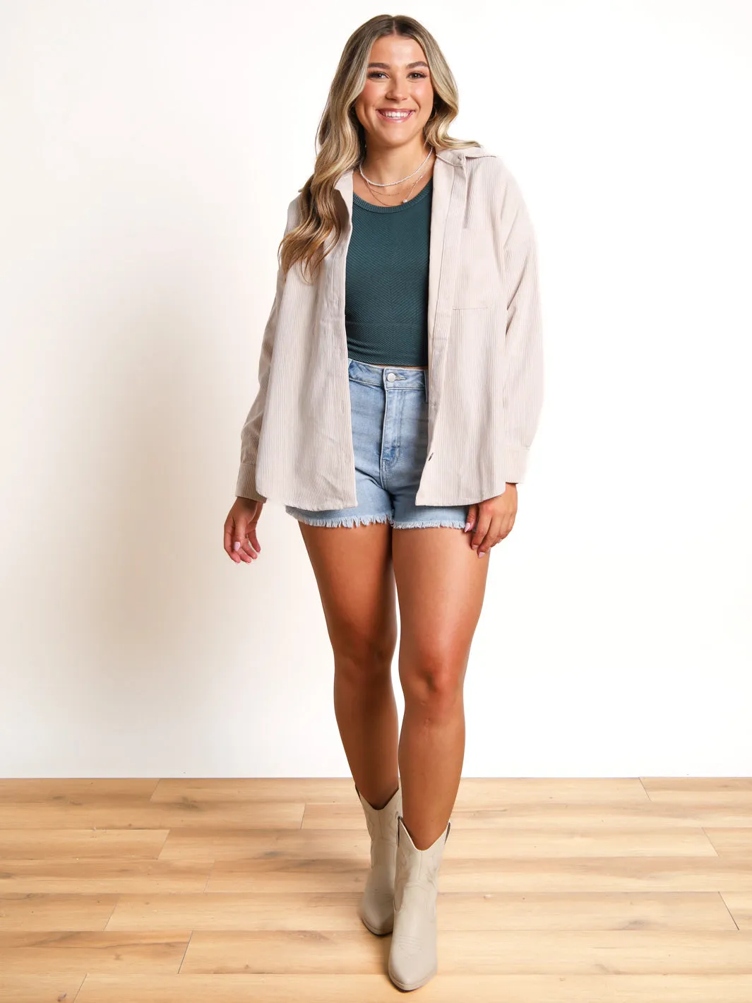 Nikibiki High Neck Chevron Crop Tank- Final Sale