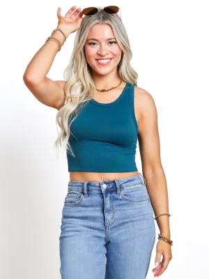 Nikibiki High Neck Chevron Crop Tank- Final Sale