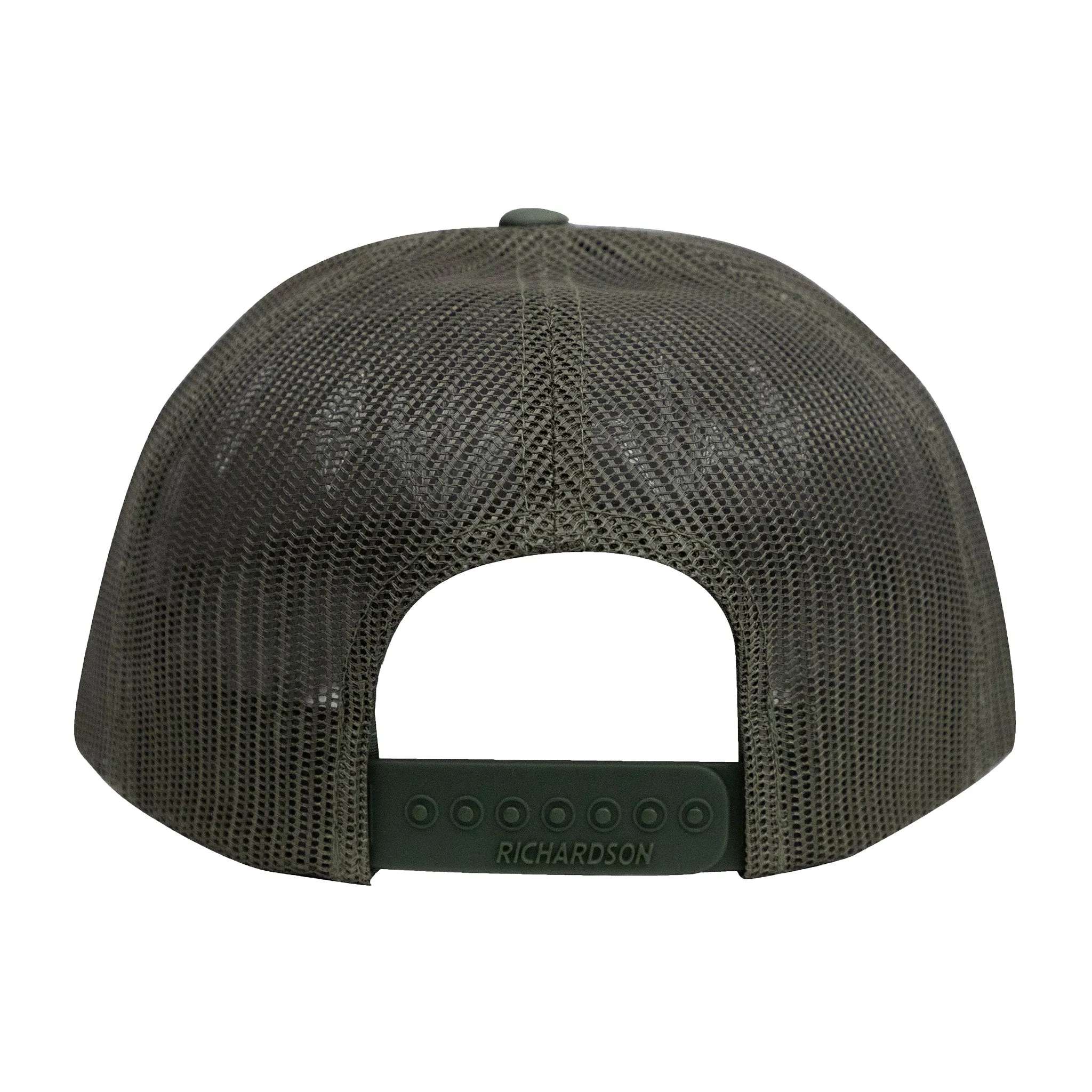 No Laying Up Logo Lock Up Trucker Hat | Loden Green w/ Navy/Yellow Silicone Patch