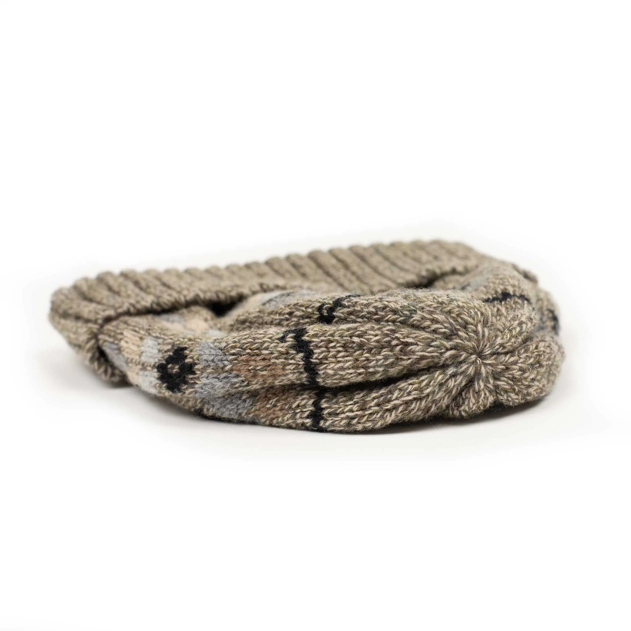 Nordic beanie in brown marled Italian wool