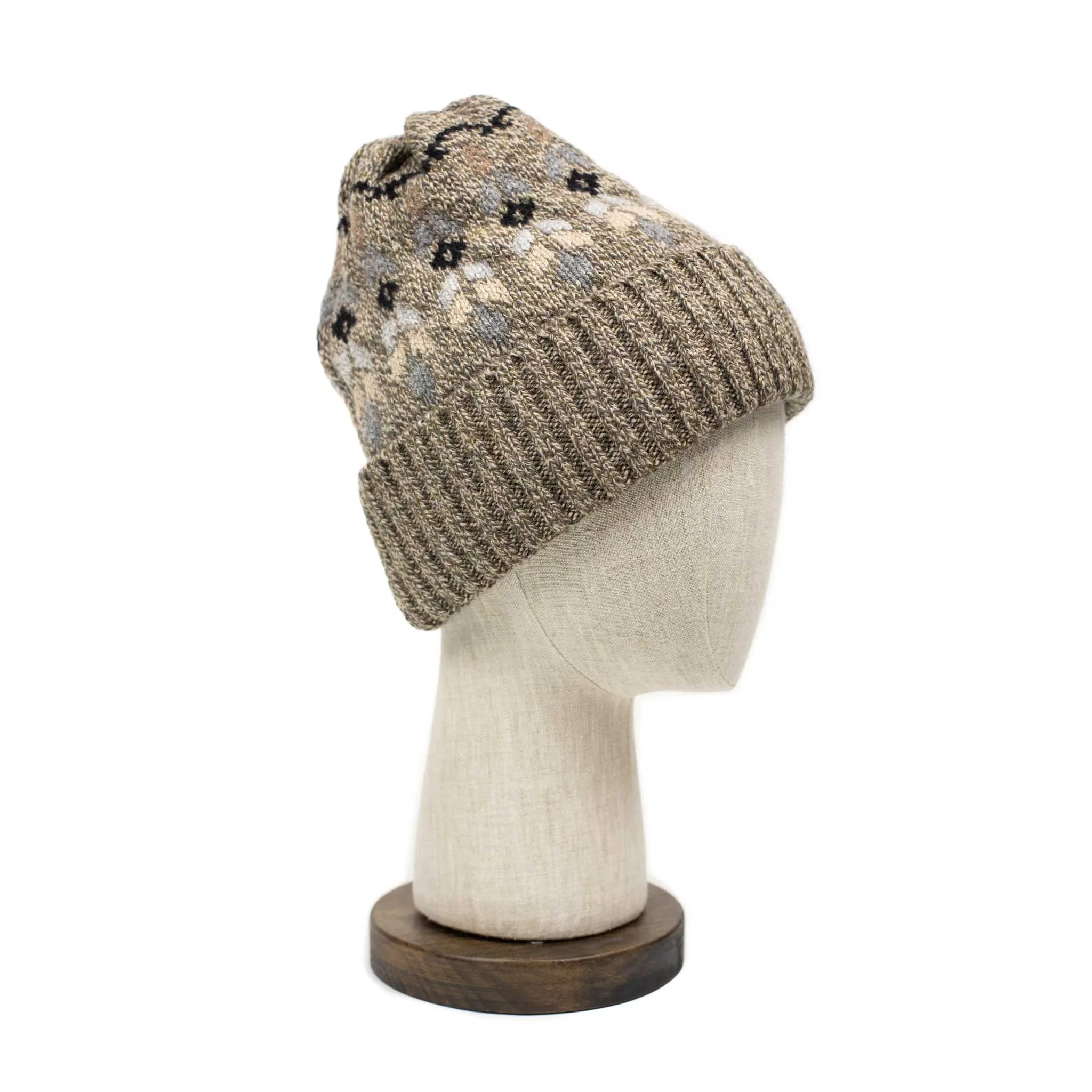 Nordic beanie in brown marled Italian wool