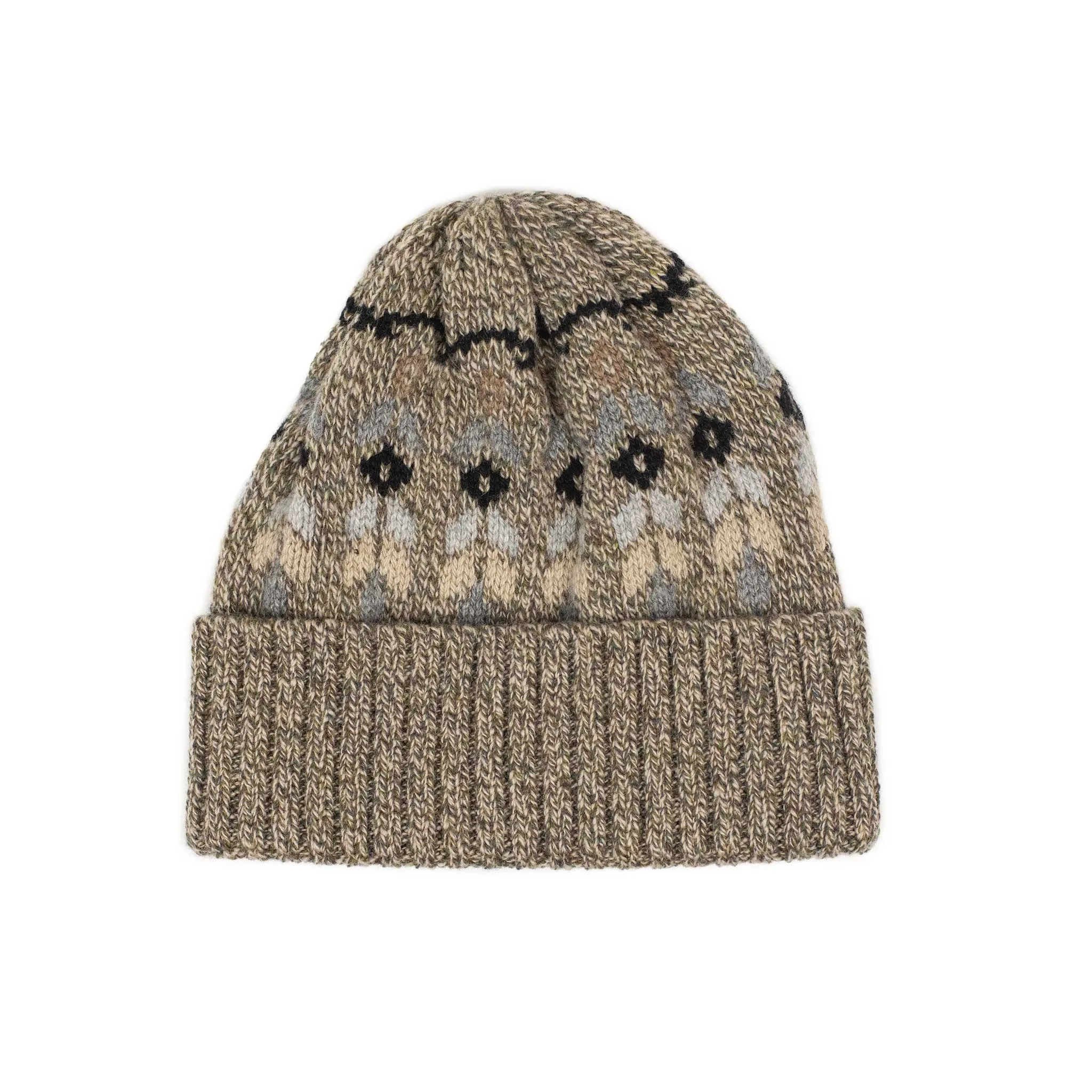 Nordic beanie in brown marled Italian wool