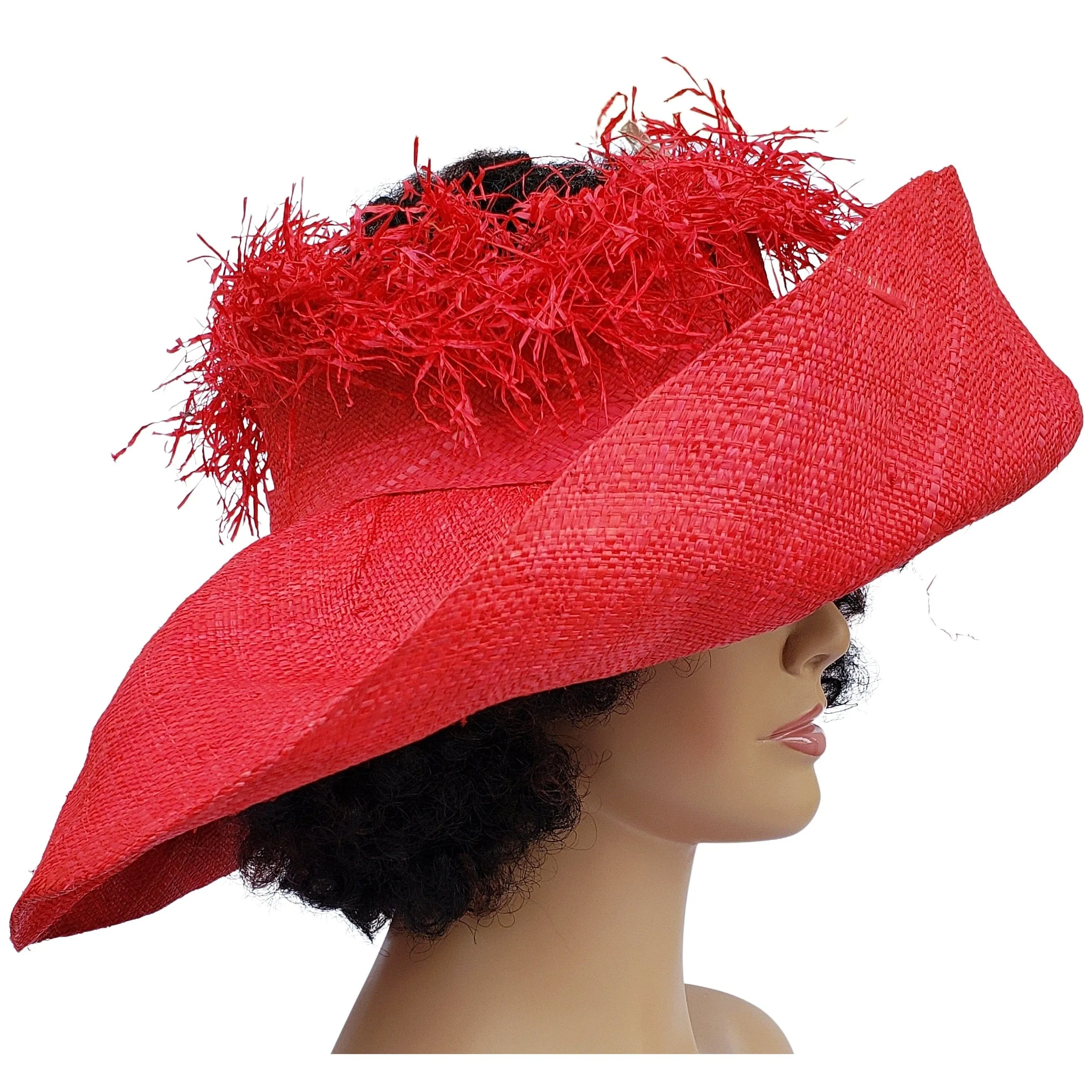Nuru: Madagascar Big Brim Crown Out Raffia Sun Hat