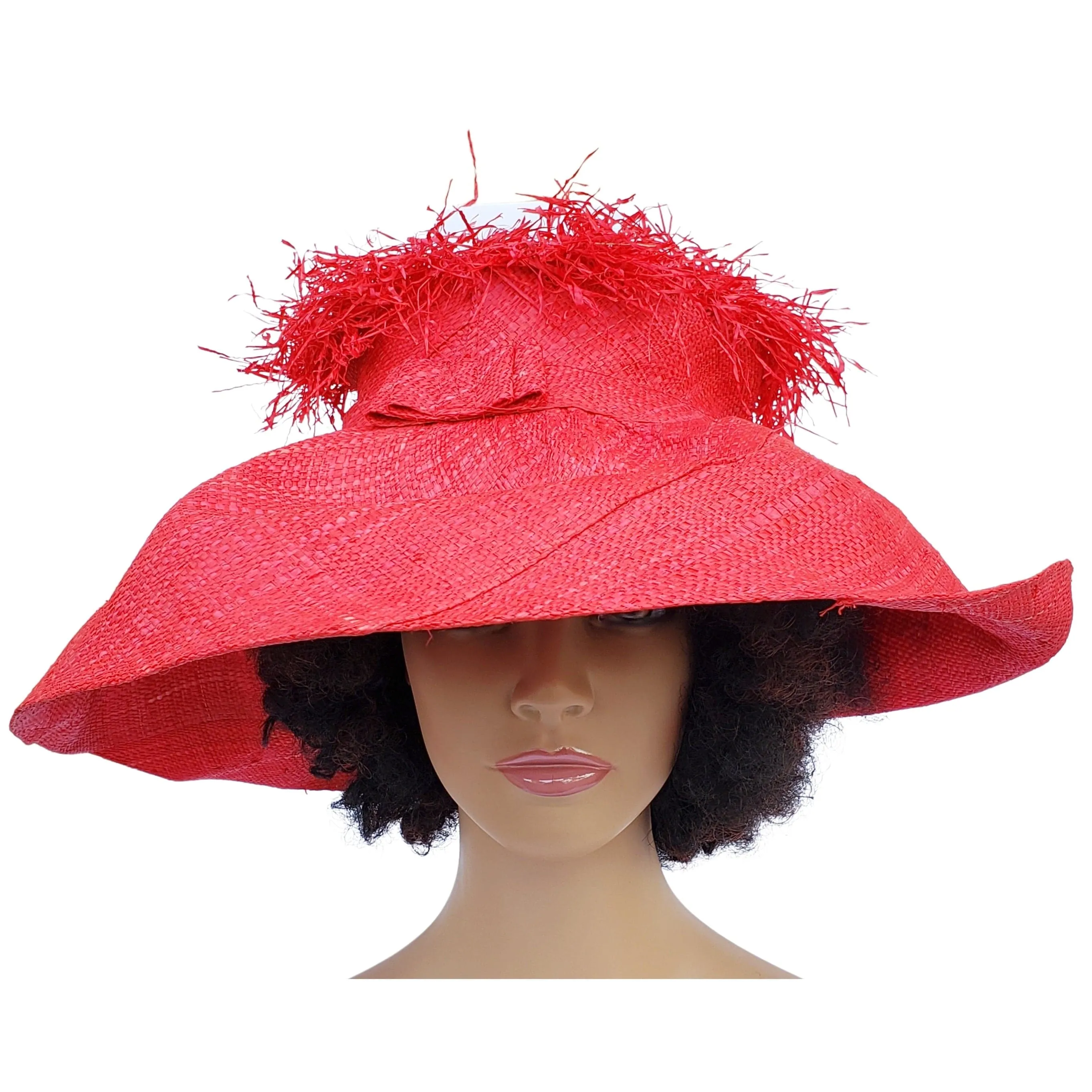 Nuru: Madagascar Big Brim Crown Out Raffia Sun Hat