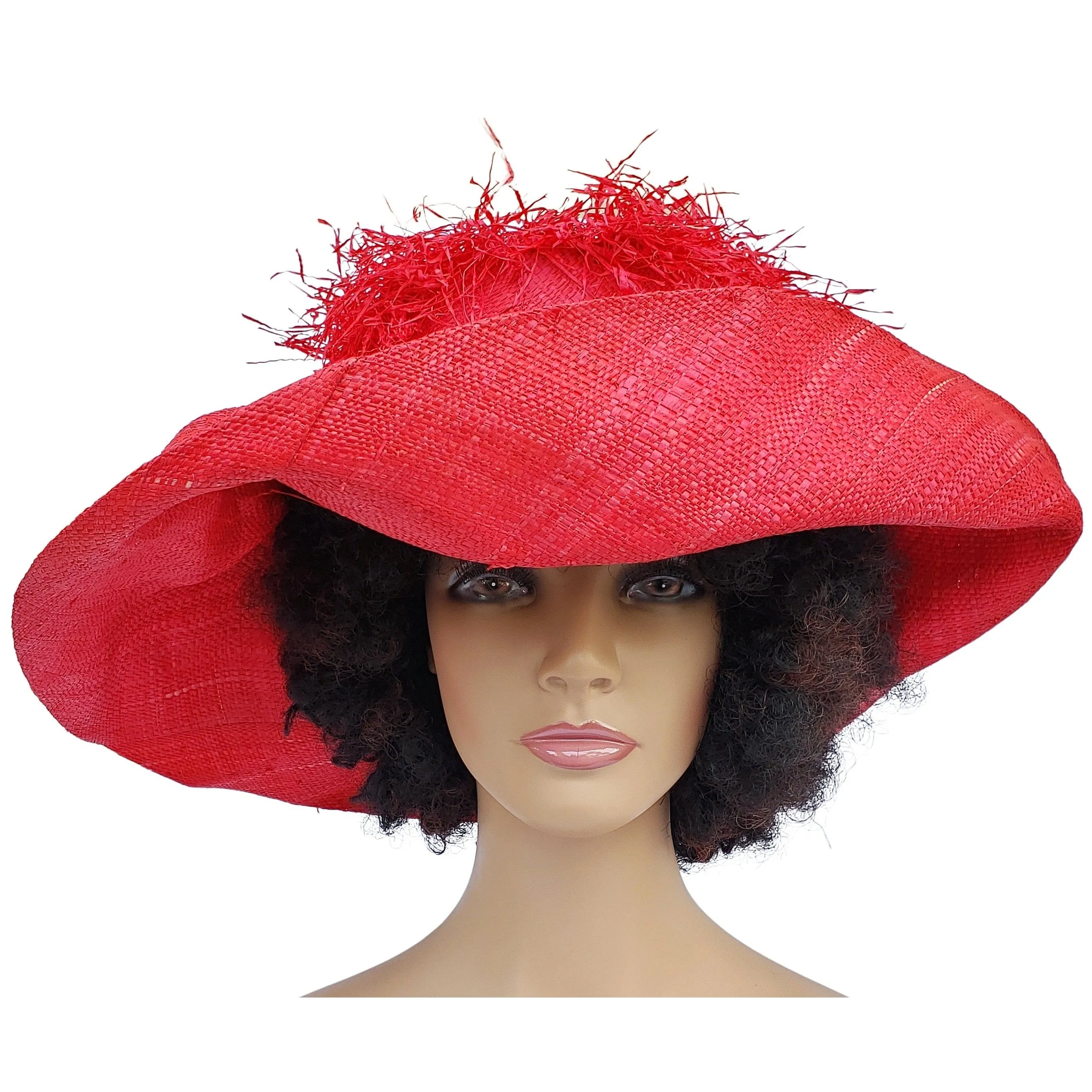 Nuru: Madagascar Big Brim Crown Out Raffia Sun Hat