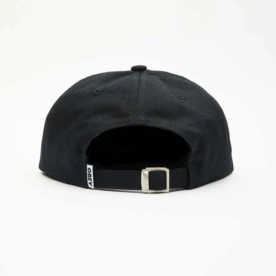 OBEY Bold Twill 6 Panel Strapback Hat Black