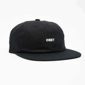 OBEY Bold Twill 6 Panel Strapback Hat Black