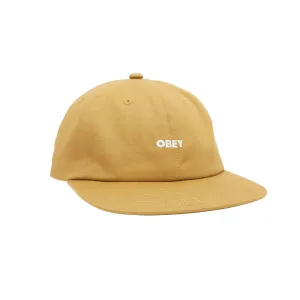 OBEY Bold Twill 6 Panel Strapback Hat Brown Butter