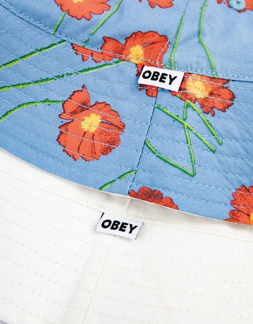 Obey Pollen Reversible Bucket Hat - Sky Blue Multi