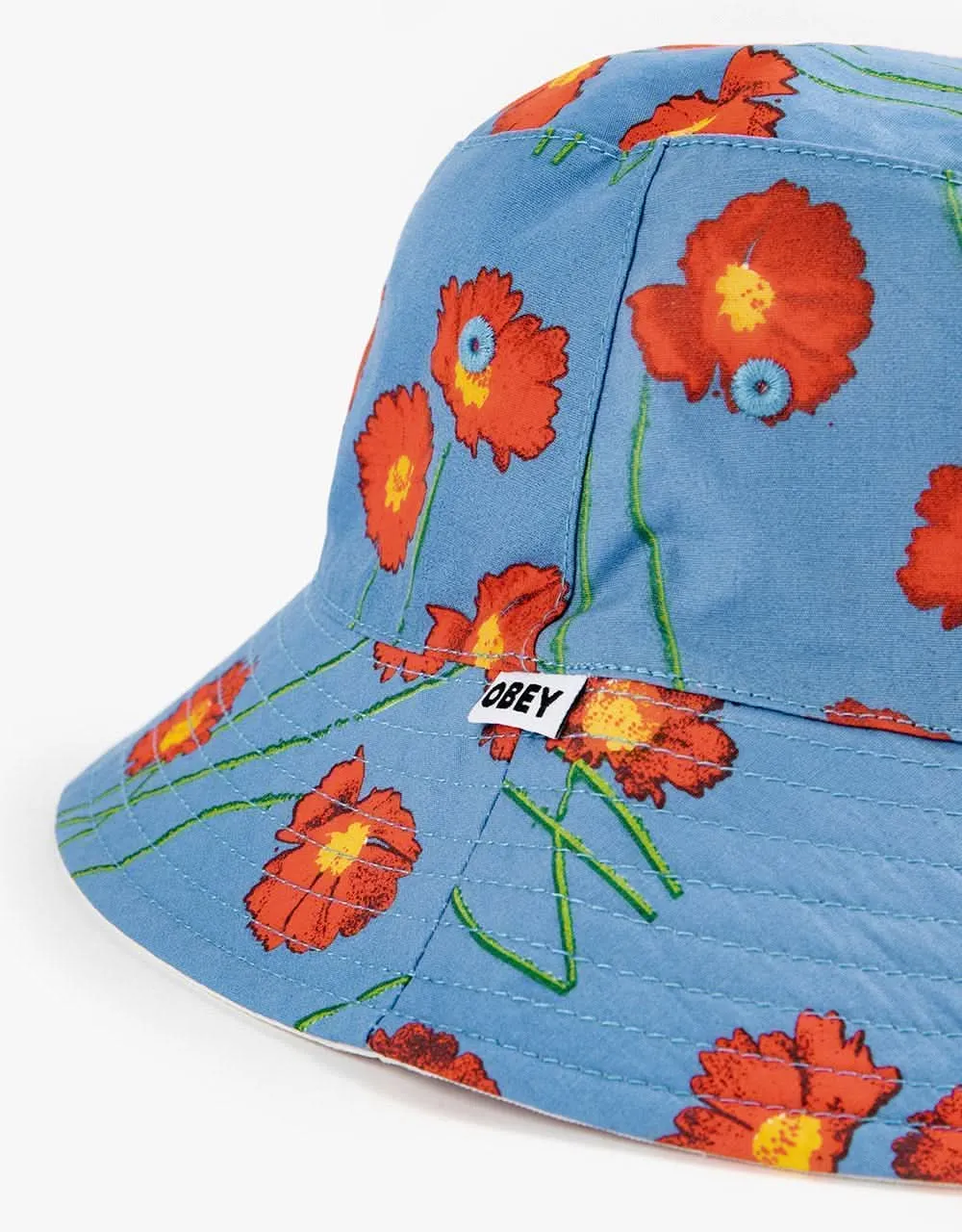 Obey Pollen Reversible Bucket Hat - Sky Blue Multi