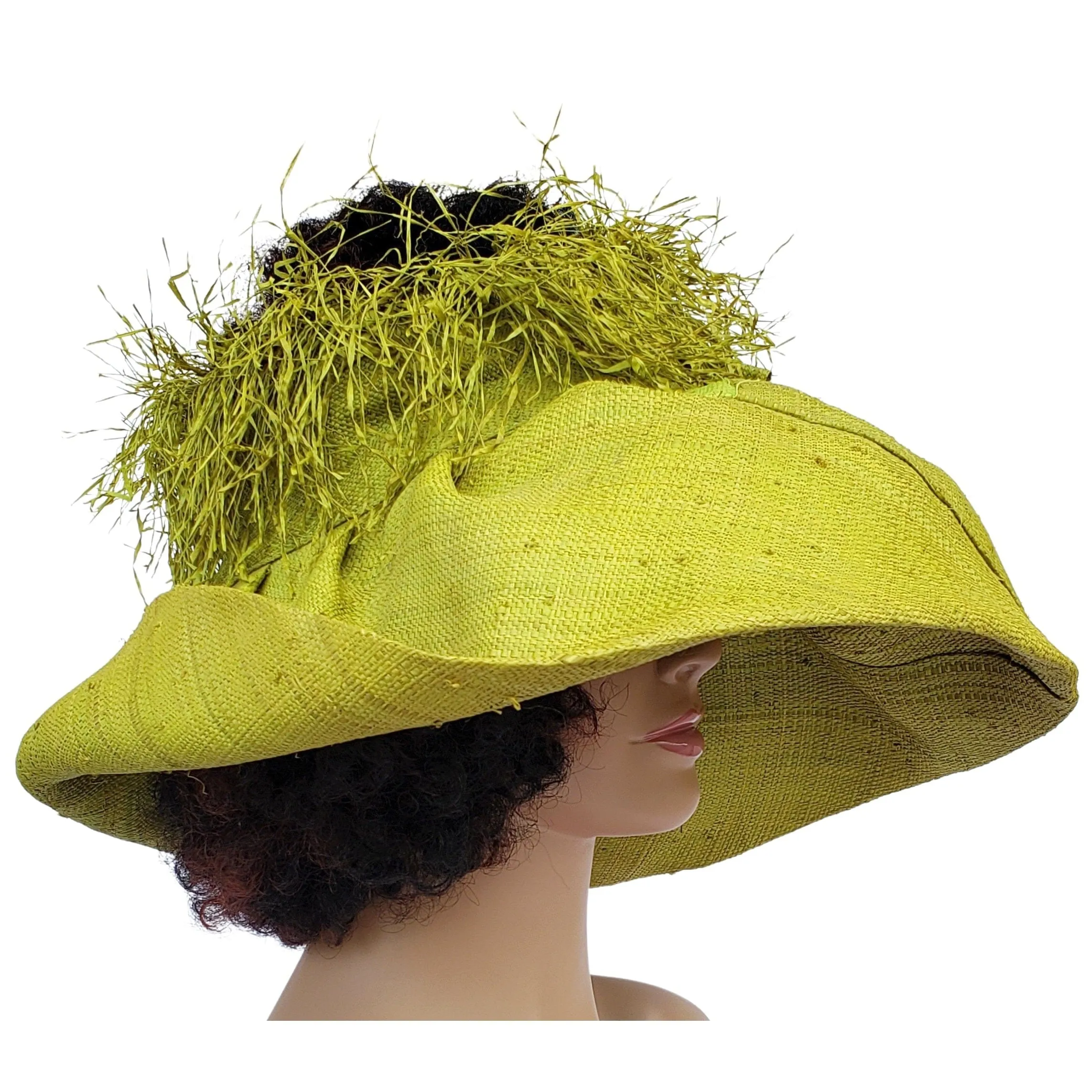 Ogechukwukama: Madagascar Big Brim Crown Out Raffia Sun Hat