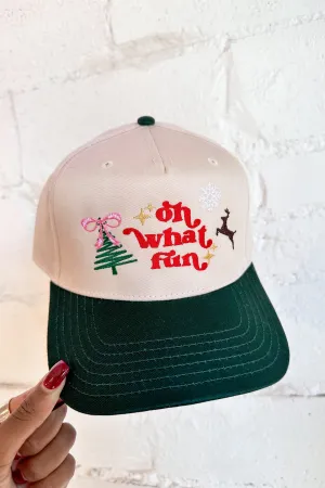 Oh What Fun Embroidered Hat