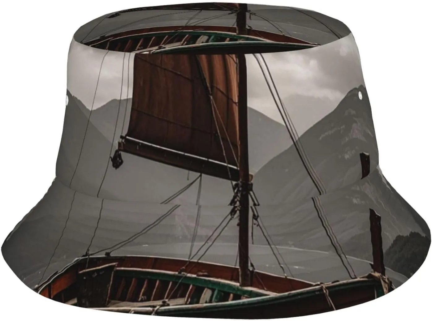 Old Boat Bucket Hat Packable Breathable Sun Hats Fisherman Hats Outdoor Summer Travel Hiking Beach Caps for Men Women Black
