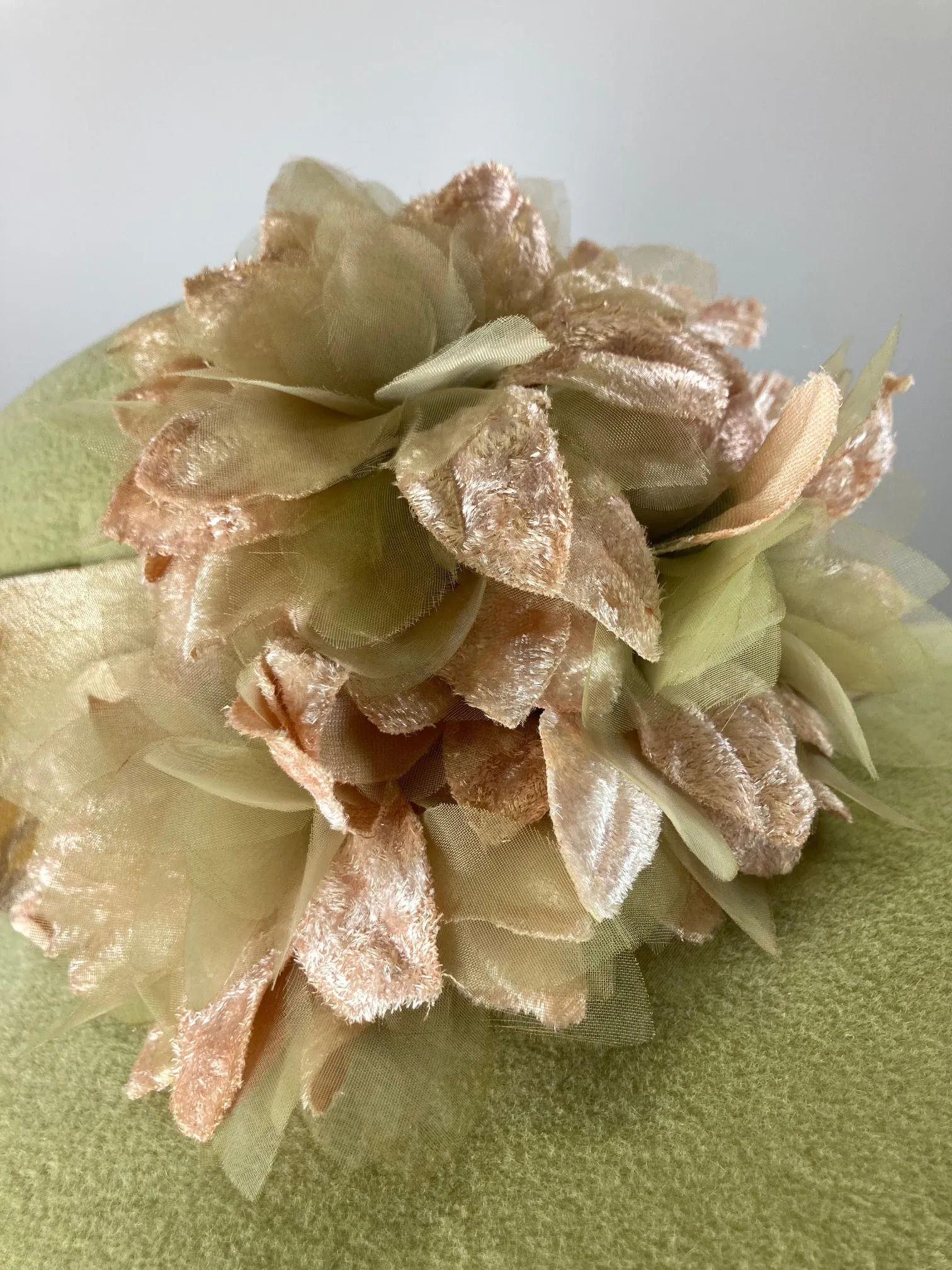 One of a kind hat. Downton Abbey style. 1920s wool hat, felt brim hat, Womens Brim Hat pistachio Green. Ladies Warm Winter Hat. Winter Hats