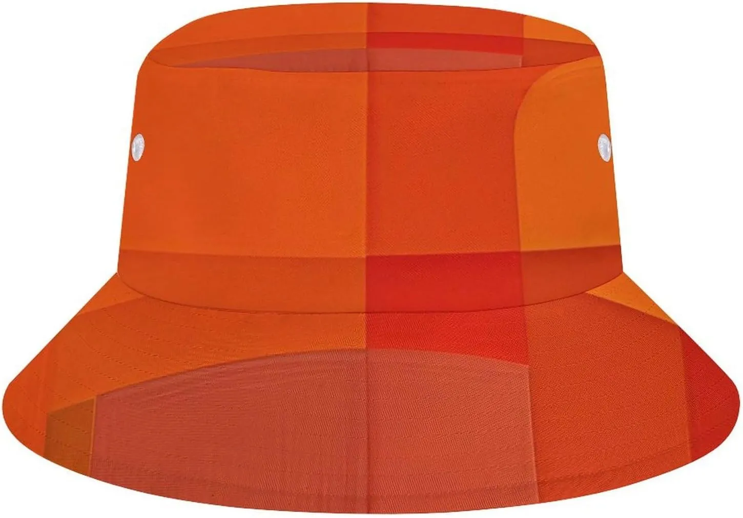 Orange and Gray Abstract Bucket Hat for Men Women,Packable Reversible Printed Sun Hats Summer Travel Hiking Beach Caps Double-Side-Wear
