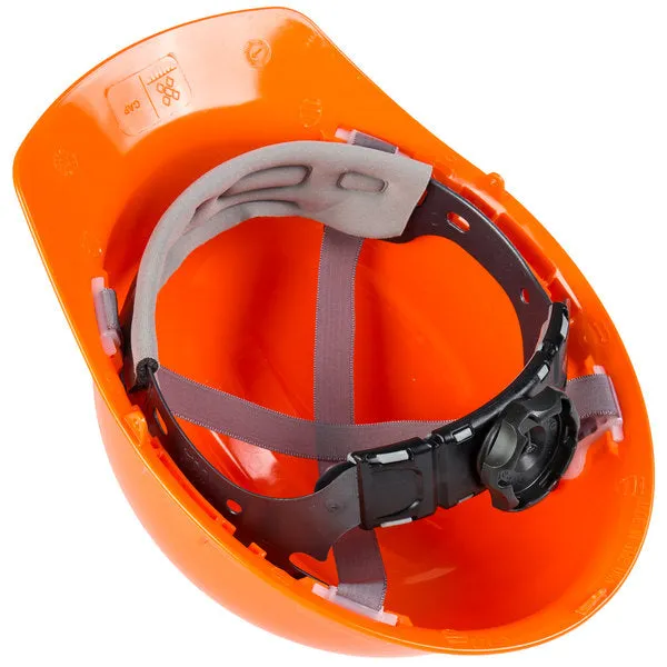 Orange Cap Hard Hat 4-Point Ratchet Suspension