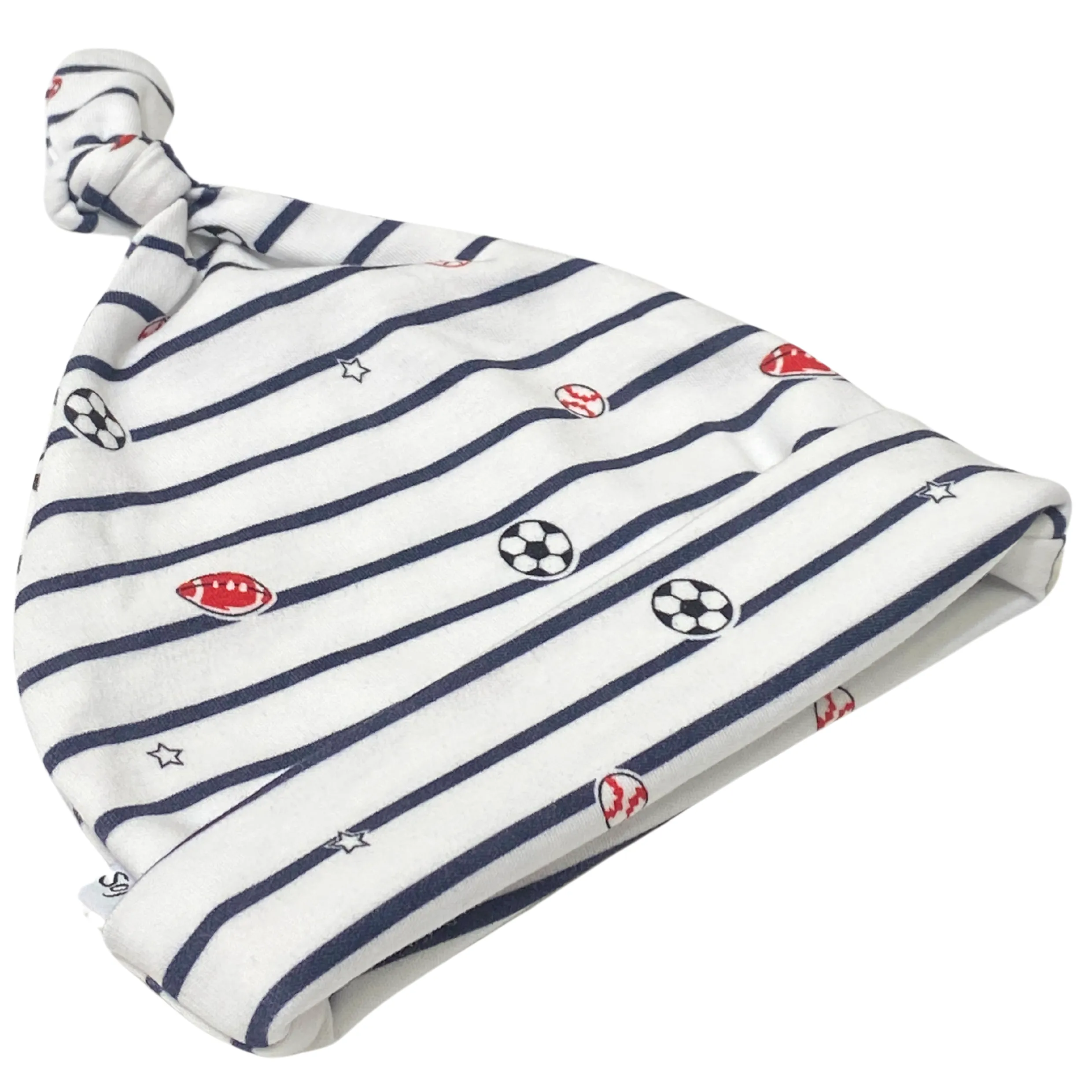 Organic Cotton Newborn Hat Sports Print