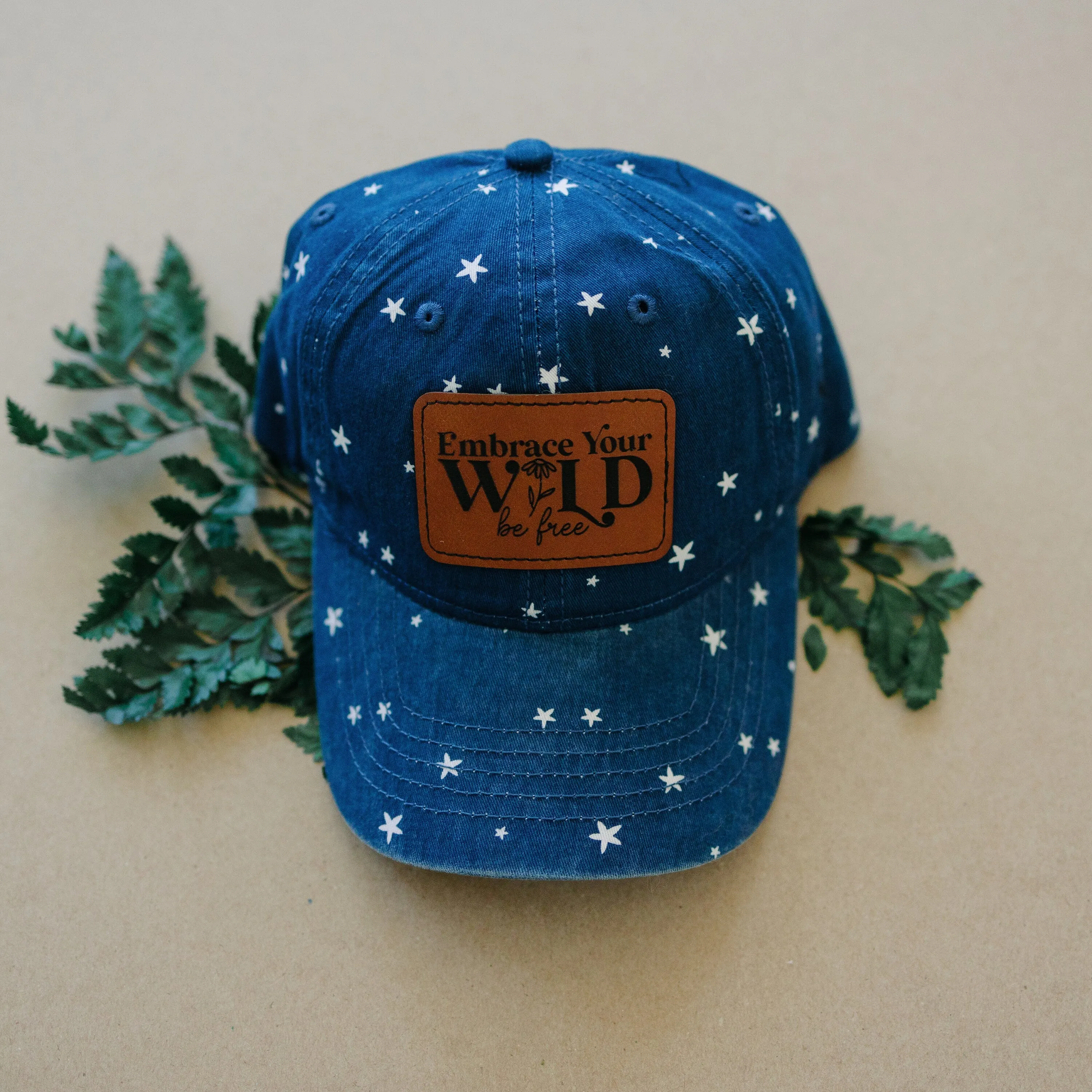 Outdoor leather patch hat Nature gifts for her Trucker baseball cap Ponytail hat hiking bachelorette gift for women camping hat