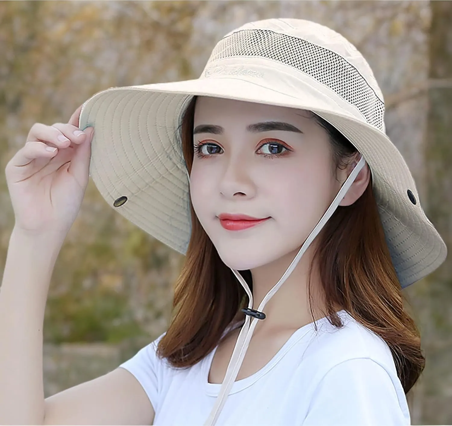 Outdoor Sun Hat Bucket Hats for Women Sun Protection Mesh Quick-Dry Cap UPF 50  (Adjustable Size)