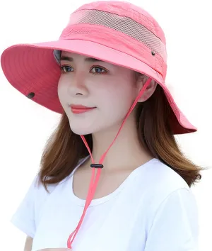Outdoor Sun Hat Bucket Hats for Women Sun Protection Mesh Quick-Dry Cap UPF 50  (Adjustable Size)