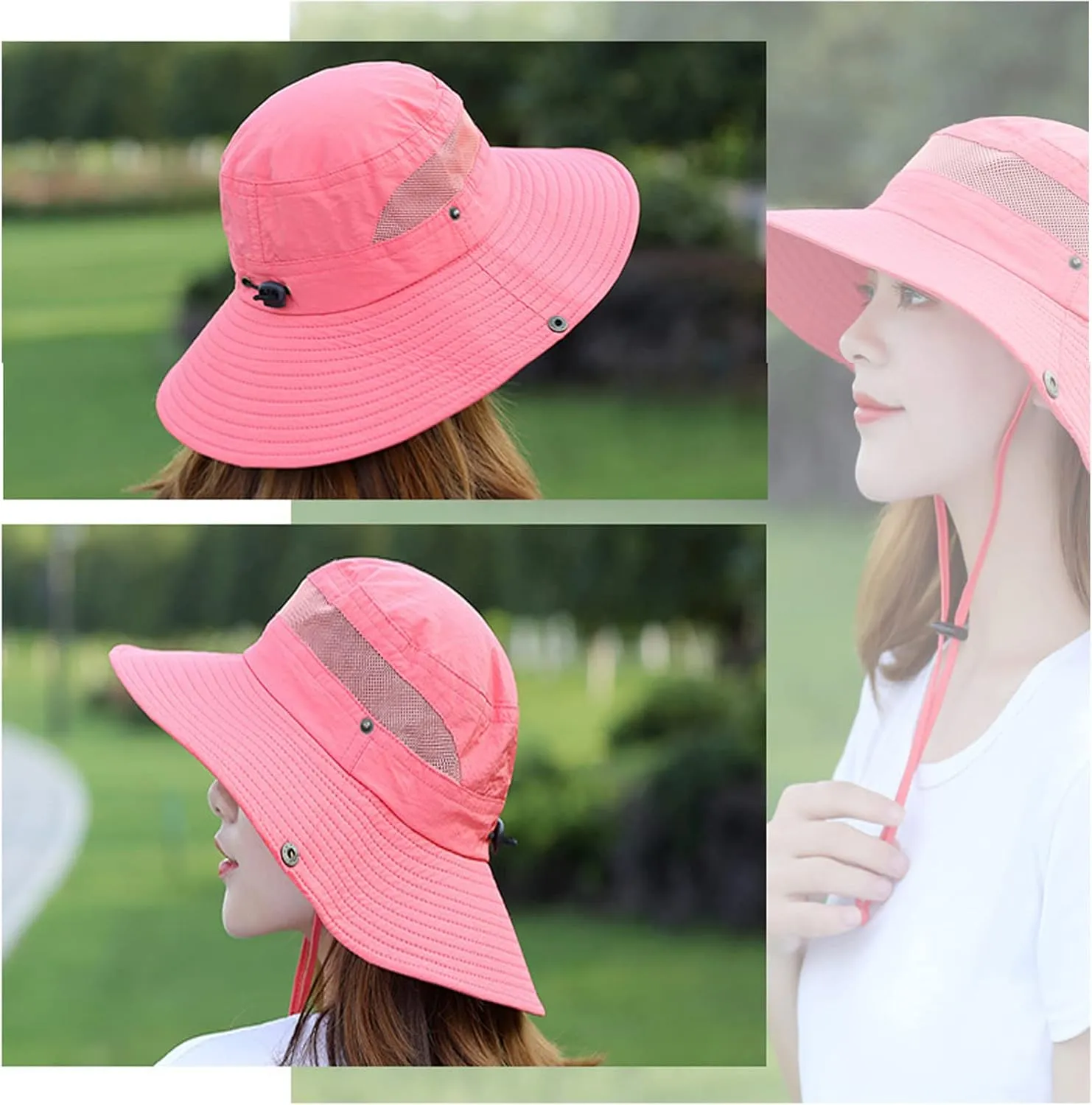 Outdoor Sun Hat Bucket Hats for Women Sun Protection Mesh Quick-Dry Cap UPF 50  (Adjustable Size)