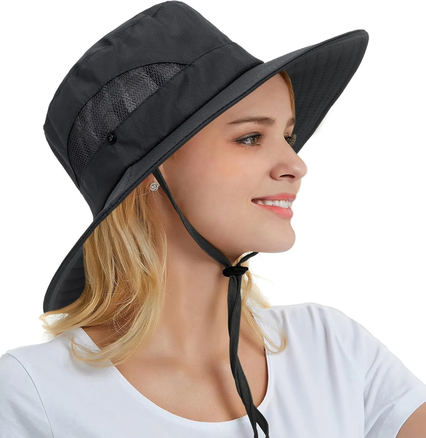 Outdoor Sun Hat Bucket Hats for Women Sun Protection Mesh Quick-Dry Cap UPF 50  (Adjustable Size)