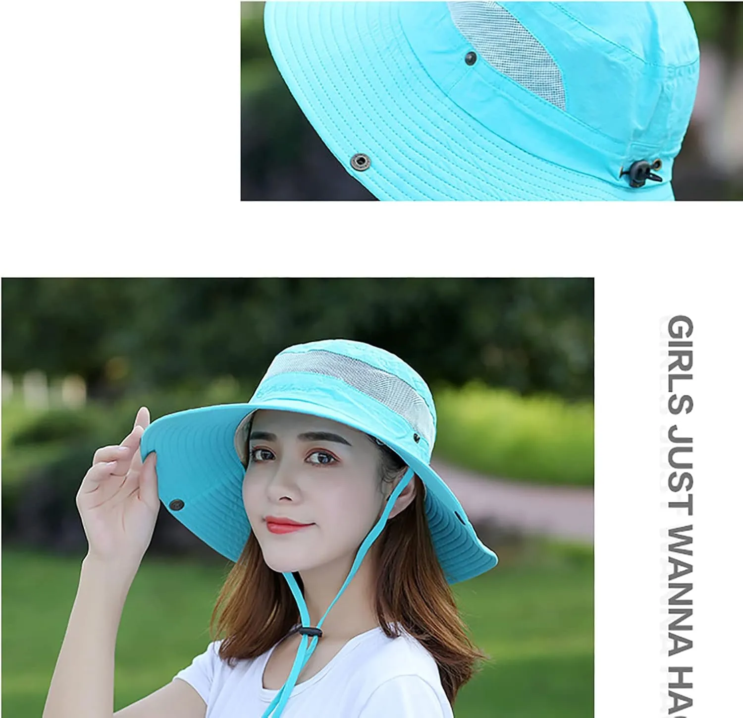 Outdoor Sun Hat Bucket Hats for Women Sun Protection Mesh Quick-Dry Cap UPF 50  (Adjustable Size)