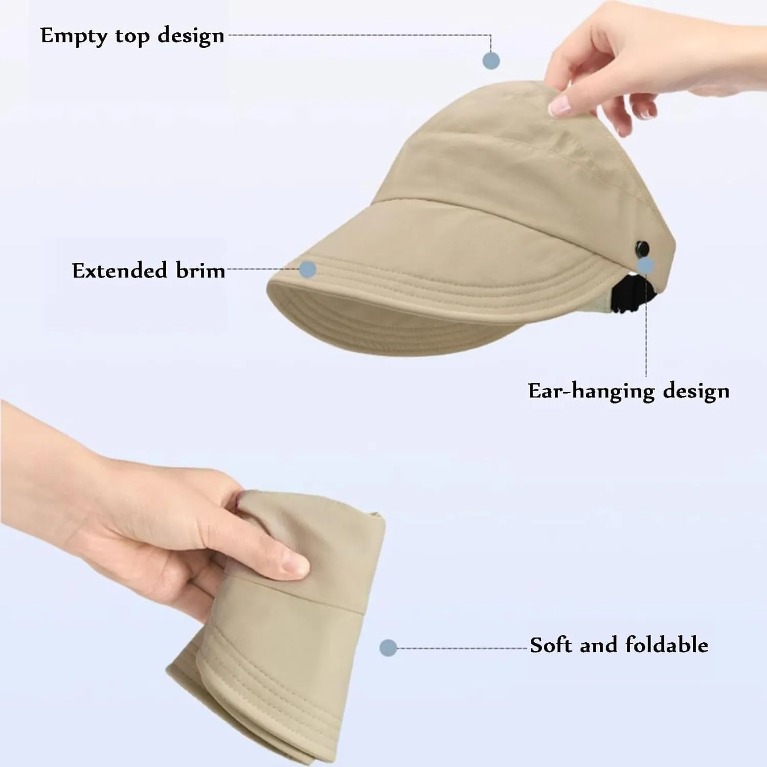 Outdoor UV Protection Hollow Top Sun Hat, Lightweight Sun Hats for Women UV Protection Wide Brim