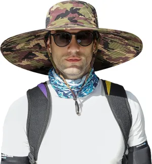 Oversize XL/XXL Sun Hat for Large Head, Unisex Wide Brim Breathable Outdoor Bucket Fishing Hats
