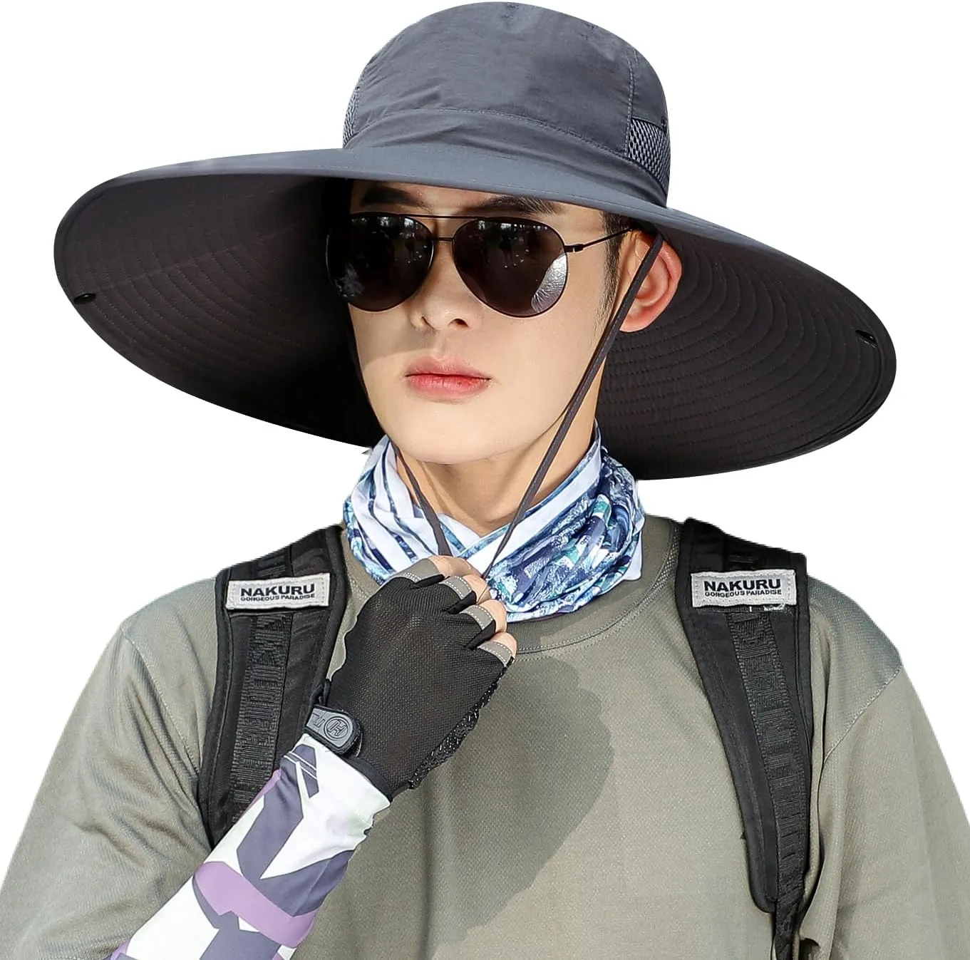 Oversize XL/XXL Sun Hat for Large Head, Unisex Wide Brim Breathable Outdoor Bucket Fishing Hats