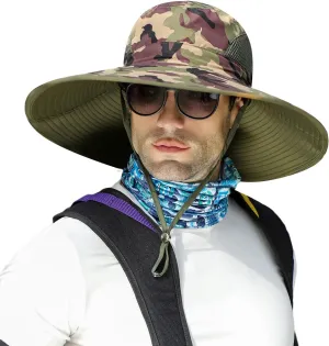 Oversize XL/XXL Sun Hat for Large Head, Unisex Wide Brim Breathable Outdoor Bucket Fishing Hats