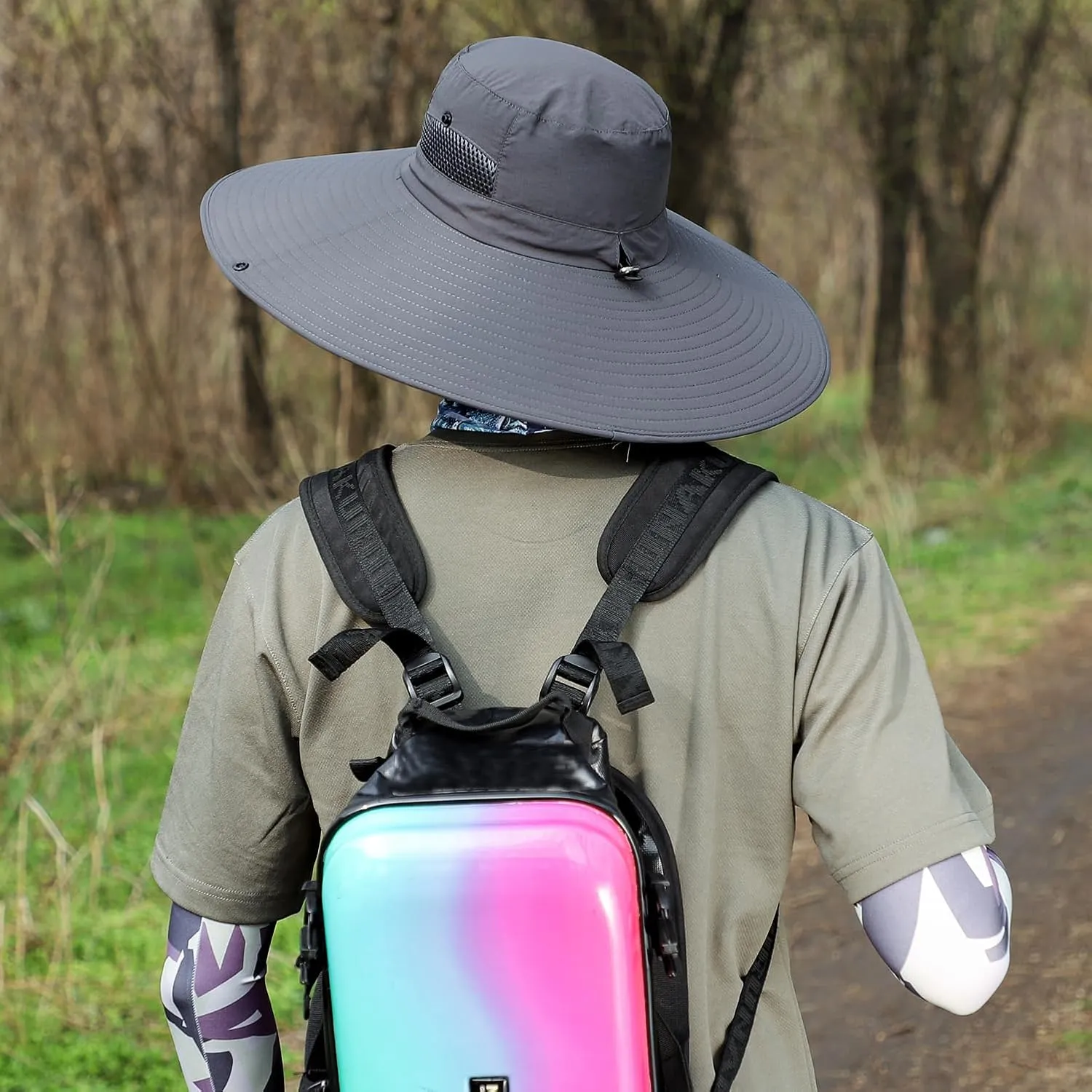 Oversize XL/XXL Sun Hat for Large Head, Unisex Wide Brim Breathable Outdoor Bucket Fishing Hats