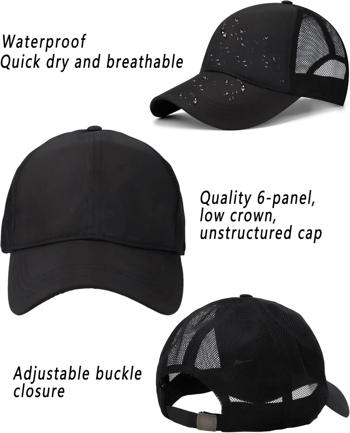 Oversize XXL Baseball Cap for Big Heads 23.6"-25.6", Extra Large Cotton Baseball Hat, Plus Size Unstructured Dad Hats