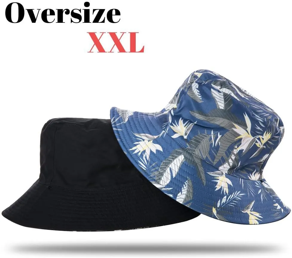Oversize XXL Bucket Hat Reversible Extra Large Sun Hat Big Head Wide Brim Fishing Hat for Men Women