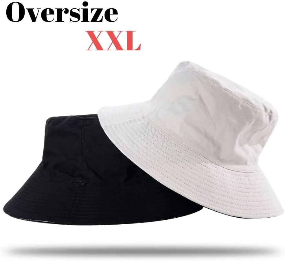 Oversize XXL Bucket Hat Reversible Extra Large Sun Hat Big Head Wide Brim Fishing Hat for Men Women